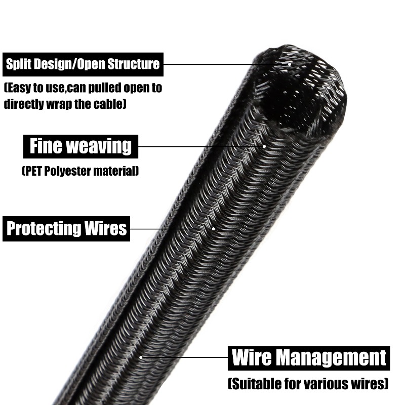 Funda trenzada de PET negra de - Cable Sleeve Braided reseña y precio