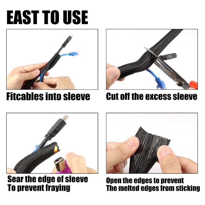 Funda trenzada de PET negra de - Cable Sleeve Braided reseña y precio