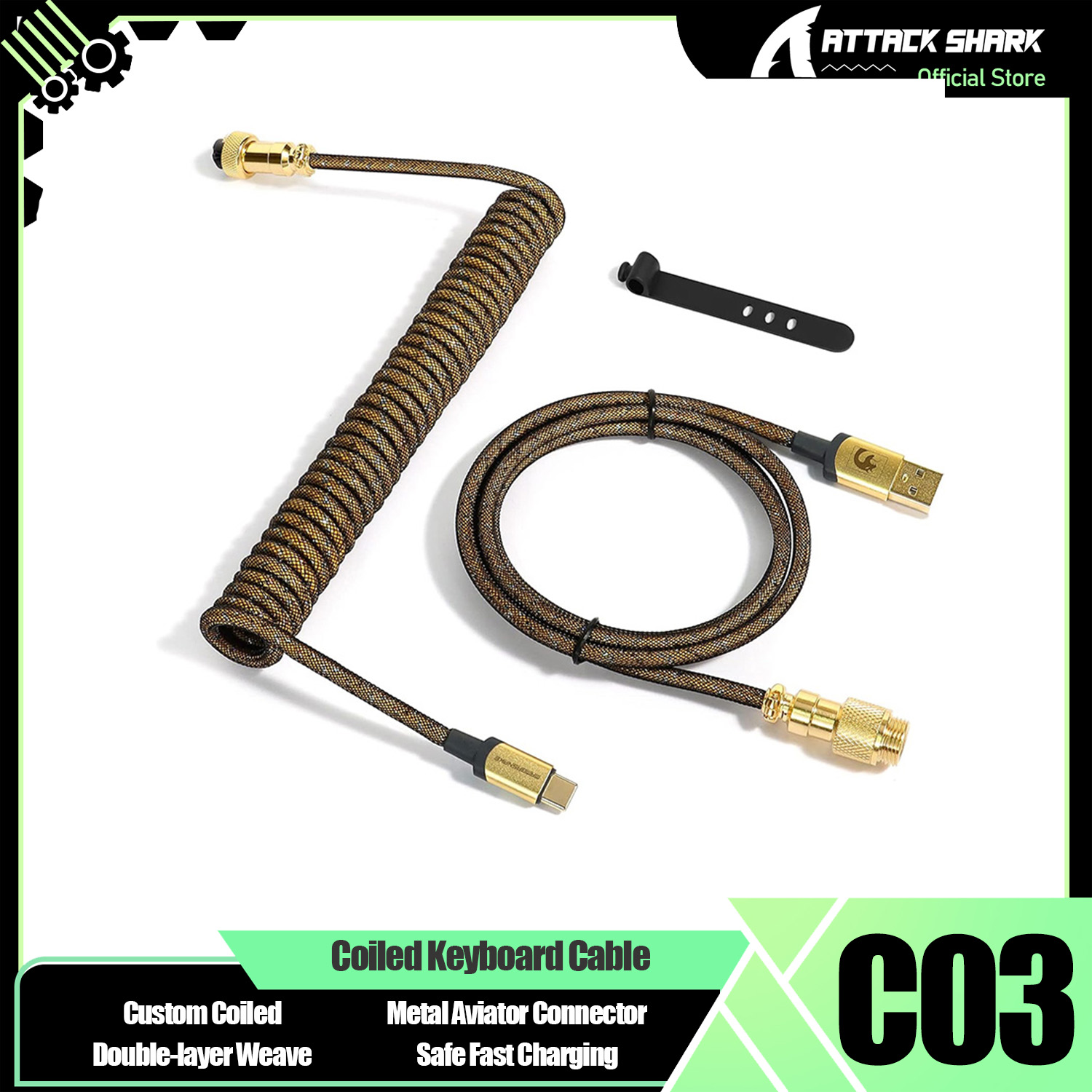 ATTACK SHARK * MAMBASNAKE C03  - Cable Sleeve Braided reseña y precio
